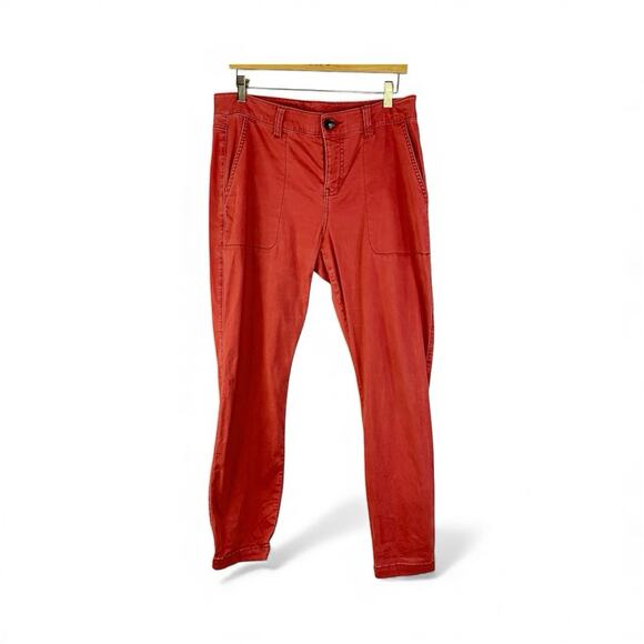 Cabi Women The Hutton Jogger Pants Sz 10 Nantucket Red Pockets Stretch #5178 - Picture 2 of 8